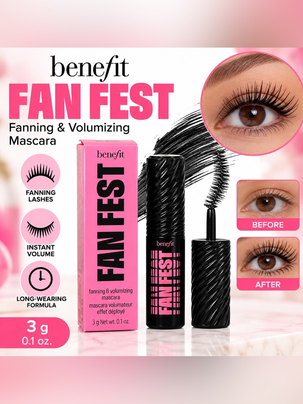 Benefit FAN FEST Fanning & Volumizing Mascara NWT